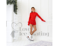 Red Childs Thermal Ice Skating Dress