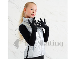 Ice Skating Black Snowflake Gloves