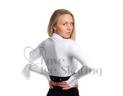 Tango White Ice Skating Top with Mesh