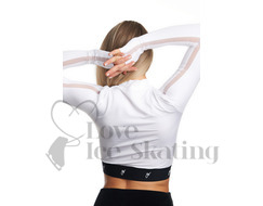 Tango White Ice Skating Top with Mesh