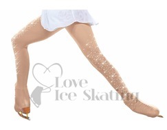 Ice Skating Light Tan Tights Over the boot w Crystals 